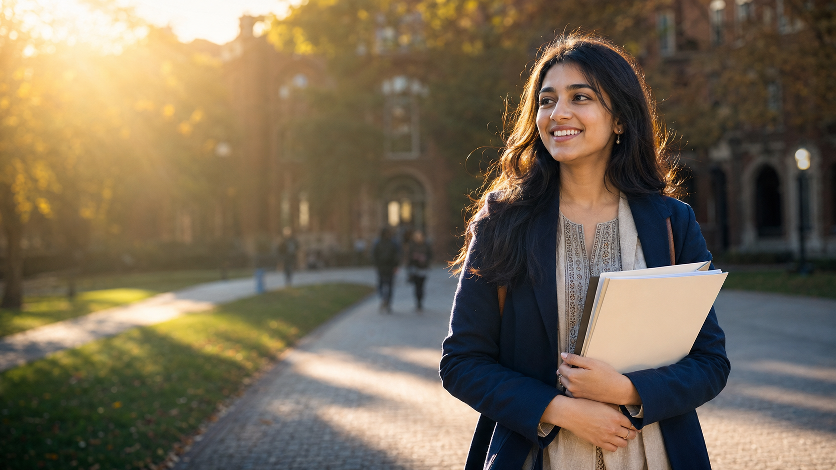 UK Bound International Student holding application folder